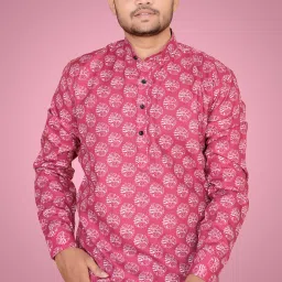 Men Printed Cotton Blend A-line Kurta-image-98