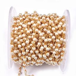 Acrylic Pearl Beads AatI Chain Fine Quality for Jewellery Making and Crafts Work, Pack of 5 mtrs-image-59