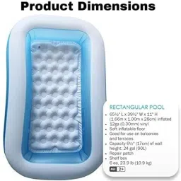 vwretails Rectangula Inflatable pool for fun and enjoyment Inflatable Swimming Pool image 2