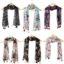 Floral Print Chiffon Women Multicolor Scarf, Fancy Scarf, Stole-image-41