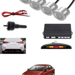4Silver Parking Sensor With LED Display Increased Safety For Car-63 Universal 4 Silver Reverse Parking Sensor With LED Display For Cars-63 Parking Sensor-image-28