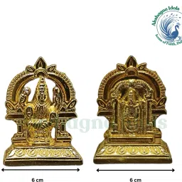 German Silver Lord Balaji & Goddess Mahalakshmi Idol Set Decorative Showpiece-10 cm-image-19
