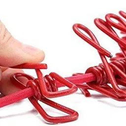 ecapt 3m Long Cloth Drying Rope with 08 Clips and Flexible Hooks Rope Climbing Hold image 5