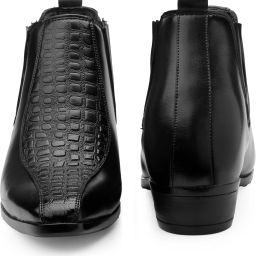 Men's 9 CM Hidden Height Increasing Black Casual Formal Slip On Chelsea Boot Boots For Men-image-97