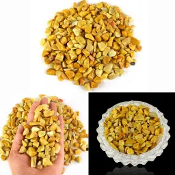 Natural Crystal Golden Quartz Chips Crystal Chips Stone Chip For Healing and Vastu Correction or Increase Energy Pack of 100 Grams Stone Regular Asymmetrical Crystal Pebbles-image-54