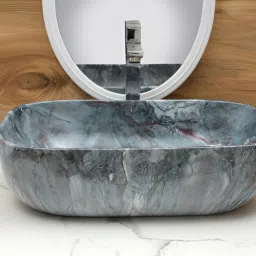 Premium Designer Ceramic Table Top Counter Top Vessel Sink Wash Basin For Bathroom (18"x13"x5") Inch (Super Glossy Finish) Table Top Basin-image-52