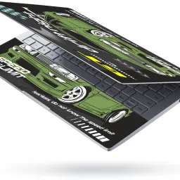 Flipkart SmartBuy Combo of Full Body Laptop Skin and Mouse Pad - GT Drift Night Green Sports Car No Residue Removable Self Adhesive Vinyl Reusable Laptop Skin Compatible for 15.6 inch-image-71