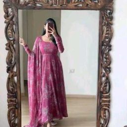 Printed Georgette Stitched Anarkali Gown-image-71