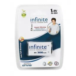 Infinite ENVIE 9V 300mAh Ni-Mh Capacity Ready to Use Rechargeable Battery-55