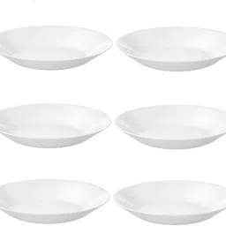 Digital Shoppy 6-Piece Deep Plate, white, 20 cm Dinner Plate-19