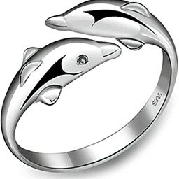 Double Dolphin Adjustable Ring Silver Plated for Women & Girls Alloy Ring-image-36