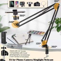 Mobtude Overhead Tripod For Creating Cooking Webcam Sketch Video Free MobileTablet Mount Tripod, Tripod Ball Head, Tripod Bracket, Tripod Clamp, Tripod Kit image 2