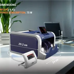Godrej Crasader Fake note detector with money counting machine Countertop Counterfeit Currency Detector image 5