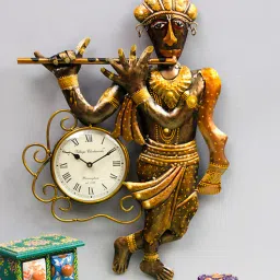 ons interior industry Brown Iron Krishna Traditional Wall Clock-picture-5