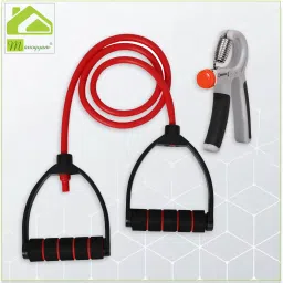 Combo Rope Rubber Bands for Fitness Resistance Tube with gripper For workout Fitness Accessory Kit Kit-picture-33