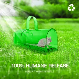 zibuyu 2 Piece Mouse Trap,Rat Trap Easy to Carry with Handle Safe and Clean Live Trap image 4