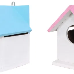 Bird House Nest for Sparrow and other Garden Birds Pack of 2 Different Color Bird House-13