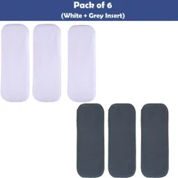 All New Reusable Washable Daily Use High Absorable Nappy Diaper Liner/Insert For Baby New Born to 2 Year Grey And White Colour-7