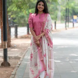 Women Chanderi Kurta Dupatta Set-image-41