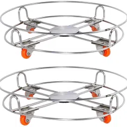 Stainless Steel Gas Cylinder Trolley with 4 Wheels LPG Cylinder Stand K11 Stainless Steel Kitchen Trolley-image-50
