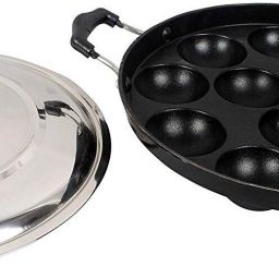 Appam Patra/Maker Hammer-Tone Coating Paniarakkal with Lid_645 Paniarakkal with Lid 1 L capacity 24 cm diameter-image-96