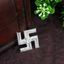 Pure Silver (Chandi) Silver Swastik for Puja Temple (2 Gm) Decorative Showpiece-3.81 cm-image-7