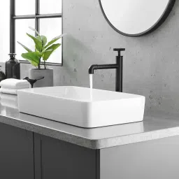 White Ceramic basin 24 inch Big Size Tabletop Hand washbasin For Bathroom hall G-04 Table Top Basin-4
