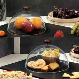 MAKREY Acrylic Cake Food Cover Dome Cloche 7"&10 (Pack of 2) Acrylic Cake Server-18