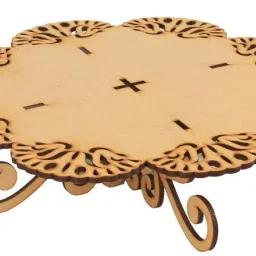 Round PlyWood Cake and Dessert Pedestal Display Stand for Dining Table Wooden Cake Server-29