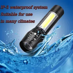 aubade ( Pack 2 ) Mini Pocket Light Zoom COB USB Led WaterProof 6 hrs Torch Emergency Light image 5