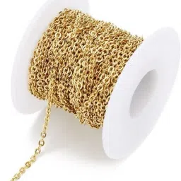 sharum crafts Chain for Craft and DIY Making Purpose Golden Color (10 Meter) & 50 S Hook Clasp image 2