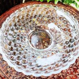 Glass Fruit Bowl Plate for Dining Table Crystal Decoration Serving Dry Fruits Bowl Set Flower Shaped Gifting | Dinnerware & Serving stray Tray-12