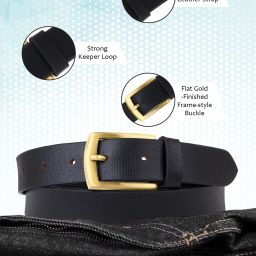 Men Formal Black Genuine Leather Belt-image-49