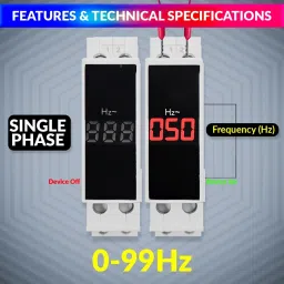 amicisense Frequency Tester, AC 80~500V 99Hz Mini Frequency Meter with LED Display Digital Voltage Tester image 2