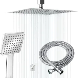 Shower 6 Inch with 24 Inch Ceiling Arm With Mega Hand shower 1.5 meter Hose Pipe Fixed Mount-picture-16