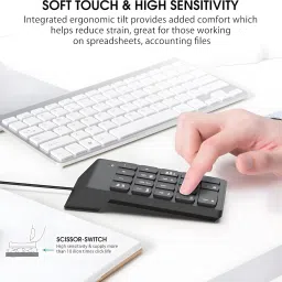 VYAR Wired Numeric Keypad Digital Keyboard 18 Keys for Laptop PC Notebook Desktop Wired Number Pad image 2