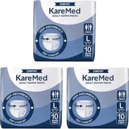 Comfort Pant Adult Diaper - Large (10 Pieces)- Waist (35-47 inch) - (Pack of 3) - L-image-38
