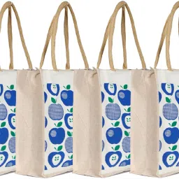 Jute 4(Blue)-CTKTC13313 Pack of 4 Grocery Bags-image-42
