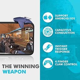 Shark PUBG Mobile Trigger Controller Gamepad for Shooting and Aim/Fire Button Gaming. with Pubg Anti-Slip Thumb Sleeve, Slip-Proof Sweat-Proof Gloves (1 Pair) image 4