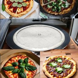 nyra Aluminium Round Pizza Screen/Mesh/Tray/Mat/Net/ Plates for Baking in Oven Pizza Maker image 4