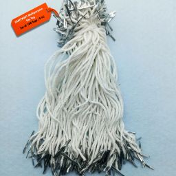White 100 pcs, Cotton File Tags Thread 8 inch Long for Tag Folder File, Exam Paper Thread-image-2