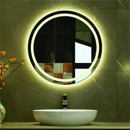 Round LED Wall Mirror For Living Room, Bedroom & Bathroom(Size:21" x 21") Bathroom Mirror-picture-31