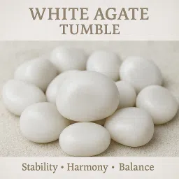 WHITE AGATE TUMBLE STONE Polished Angular Crystal Stone-13