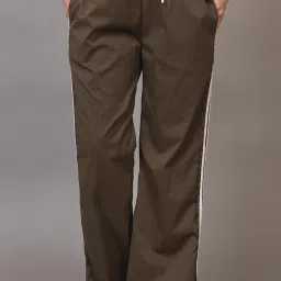 Women Solid Brown Track Pants-image-26