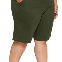 Solid Women Dark Green Regular Shorts-13