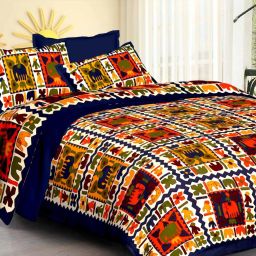 200 TC Cotton Double Jaipuri Prints Flat Bedsheet-image-9