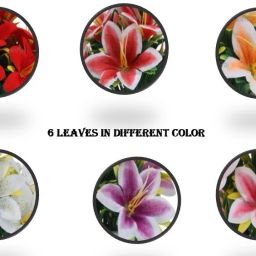 kanraj Multicolor Lily Artificial Flower with Pot image 4
