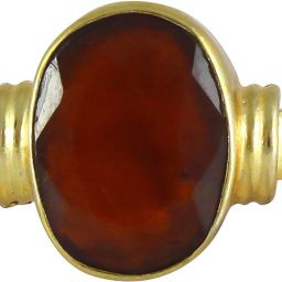 7.25 Ratti Natural Hessonite Garnet/Gomed Adjustable Ashtadhatu Ring for Men Women Brass Garnet Rhodium Plated Ring-image-86
