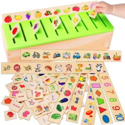 Educational Wooden Puzzle Box, Mathematical Learning Toy, Multicolor, 3+-28