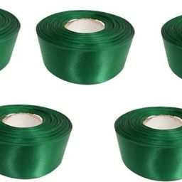 Satin Ribbon For Decoration, Gift Wra0pping, Multi-Purpose Use Green Satin Ribbon-image-25
